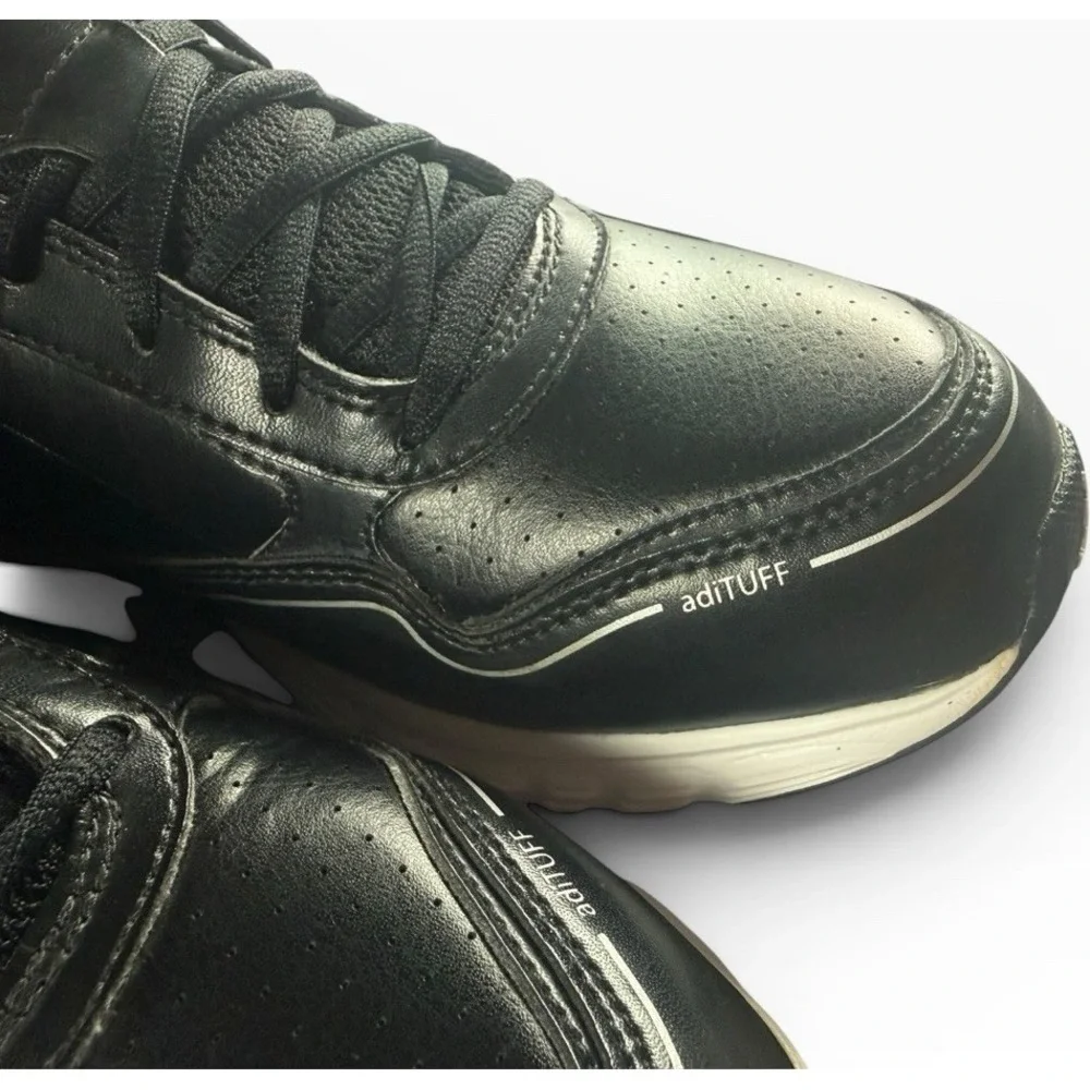 Adidas Mens 11 adiTUFF Athletic Shoes Black White Leather Sneakers G48014